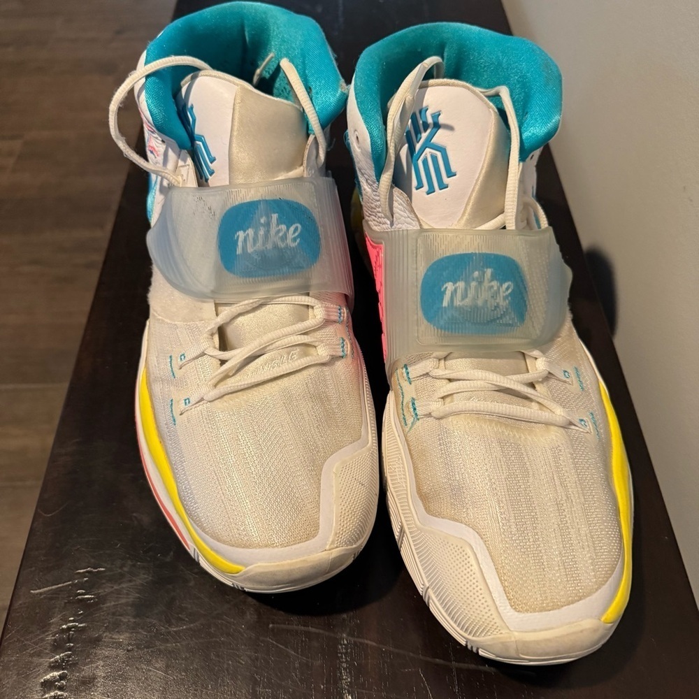 Unique size- Nike Kyrie 6 Neon Graffiti High-Top Shoes - Picture 2 of 9